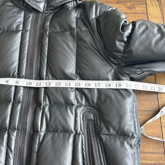 Emporio Armani Jeans Womens Black Hooded Duck Down Puffer Coat Jacket Size Large - Picture 4 of 16